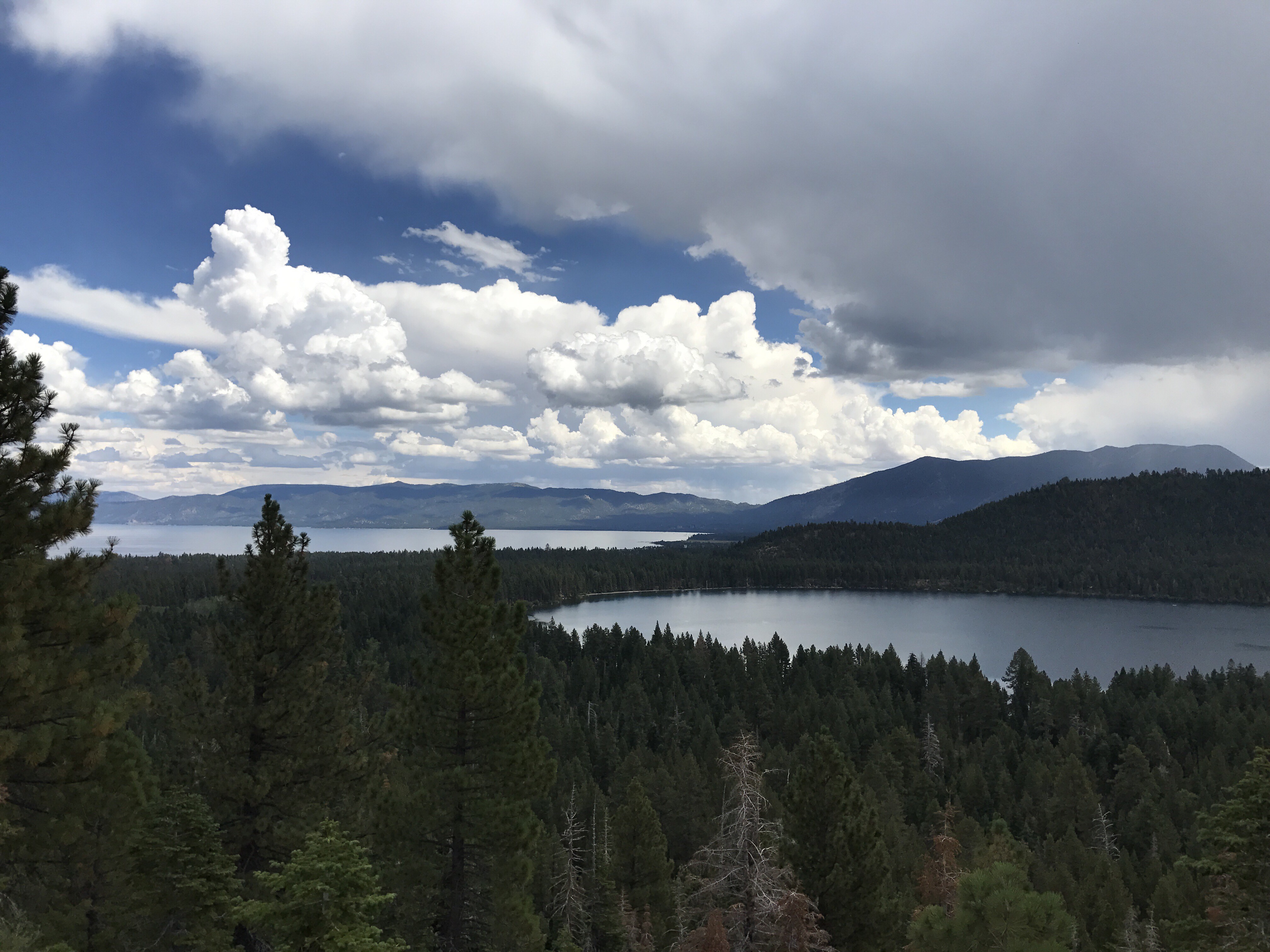 View of Lake Tahoe (L) and Fallen Leaf Lake (R) from Mount Tallac Trail - Lake Tahoe 2017.08.22