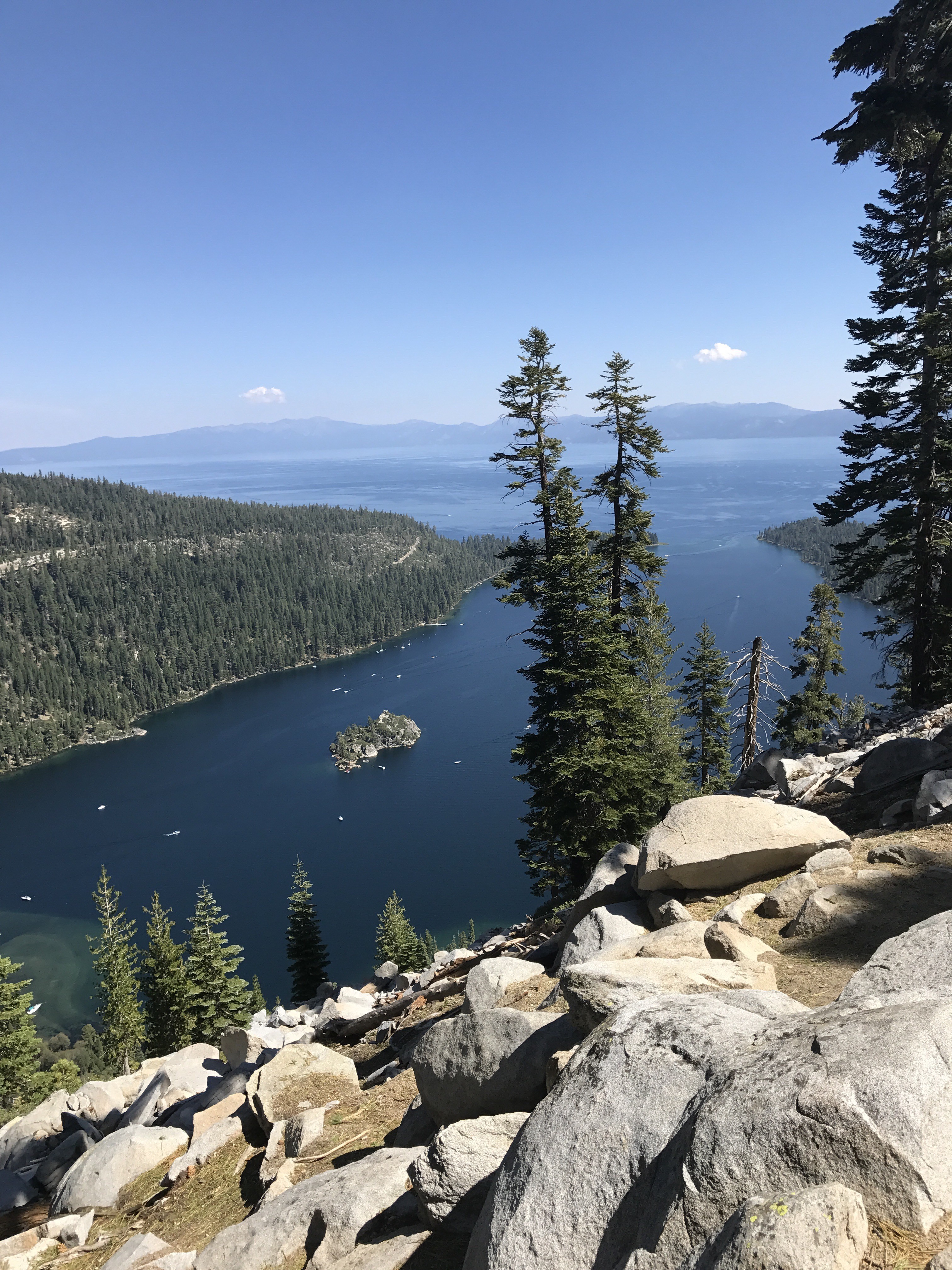 Lake Tahoe seems to go off forever in the distance beyond Emerald Bay. 8/24/2017