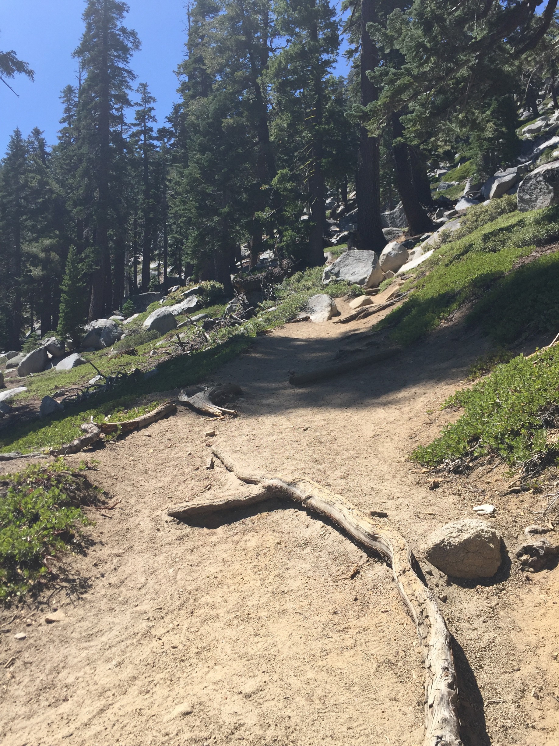After passing Granite Lake, the trail becomes steep again. 8/25/2016 Lake Tahoe