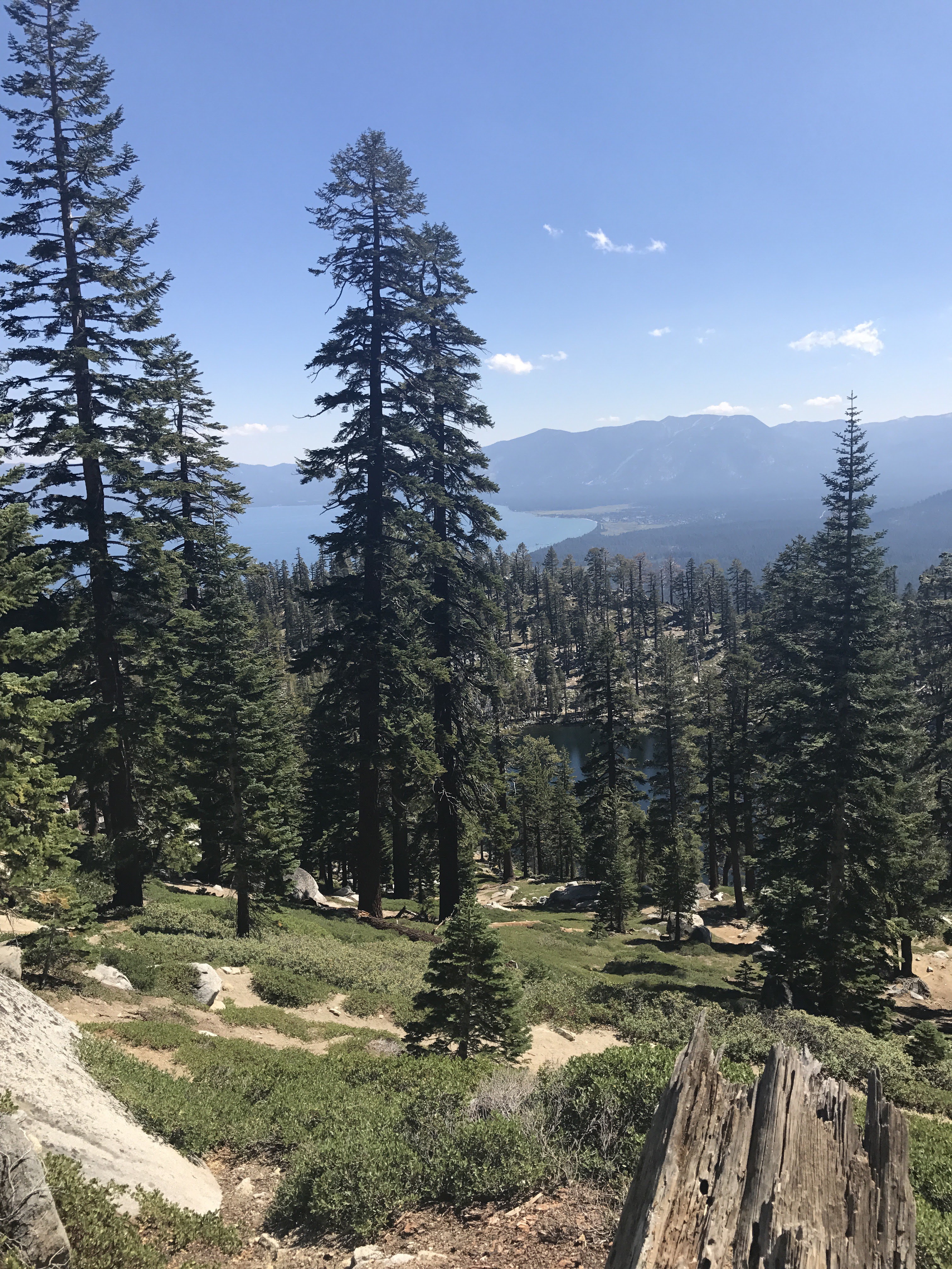 Another view of Granite Lake below, and Lake Tahoe in the distance. 8/24/2017