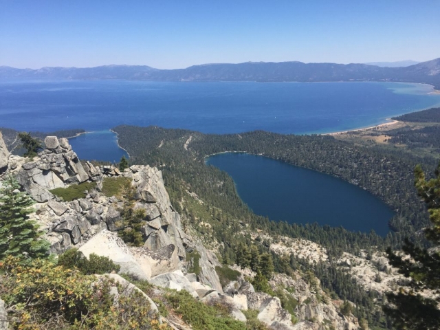 A different angle to see all of Cascade Lake from Maggie's Peak south. 8/25/2016 Lake Tahoe