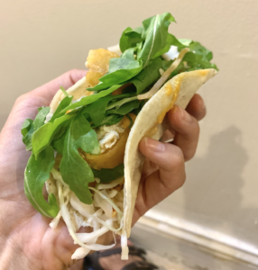vegan fish taco from Greedi Vegan
